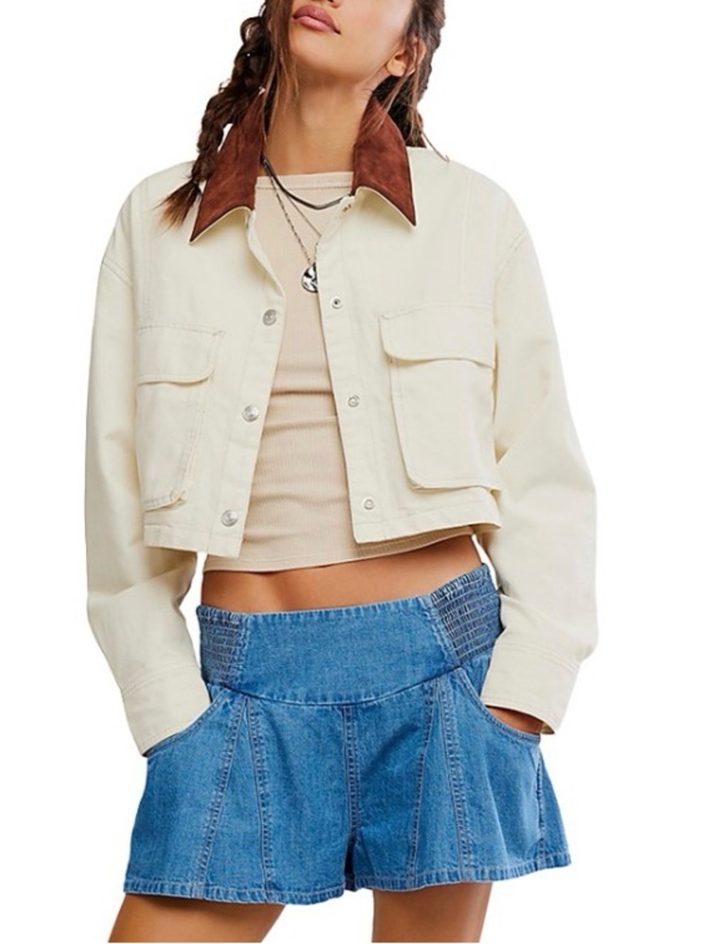 Free People Martha Workwear Jacket, SZ. Large NWT